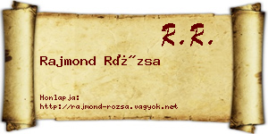 Rajmond Rózsa névjegykártya