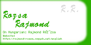 rozsa rajmond business card